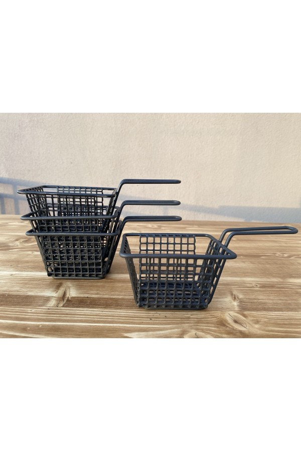 Metal Patates Ve Atıştırmalık Sunum Sepeti 4 Adet