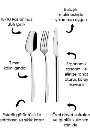 Nirvana 12 Kişilik 60 Parça Çatal Kaşık Takımı
