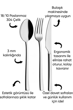 İnci 8 Kişilik 40 Parça Çatal Kaşık Takımı