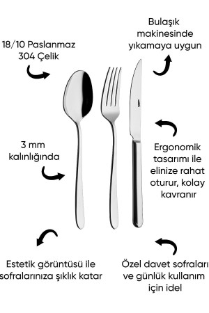 Vizyon 12 Kişilik 84 Parça Çatal Kaşık Bıçak Takımı